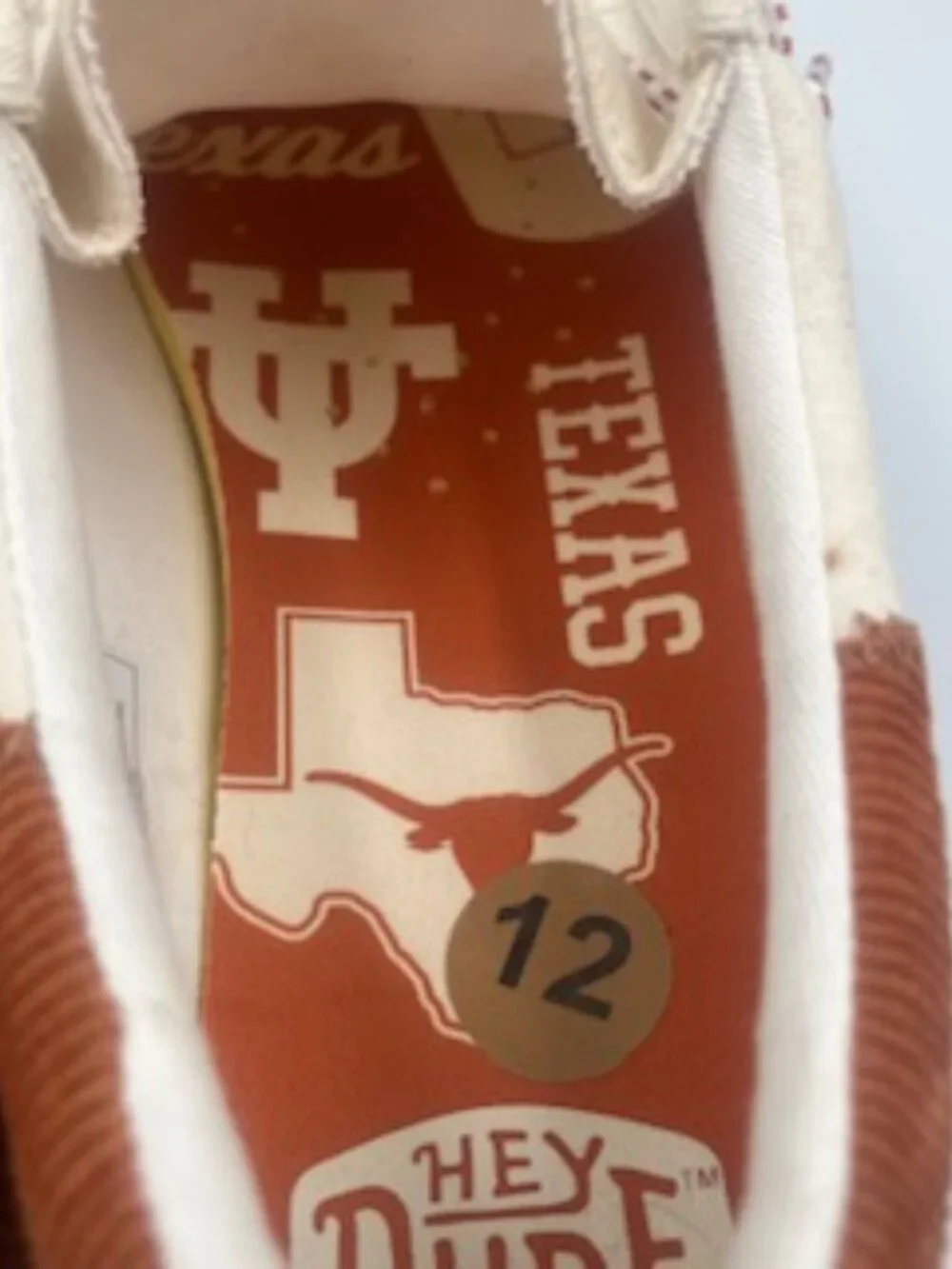 NEW Hey Dude Texas Longhorn Men’s 12 Wally Funk Casual Shoes NWT